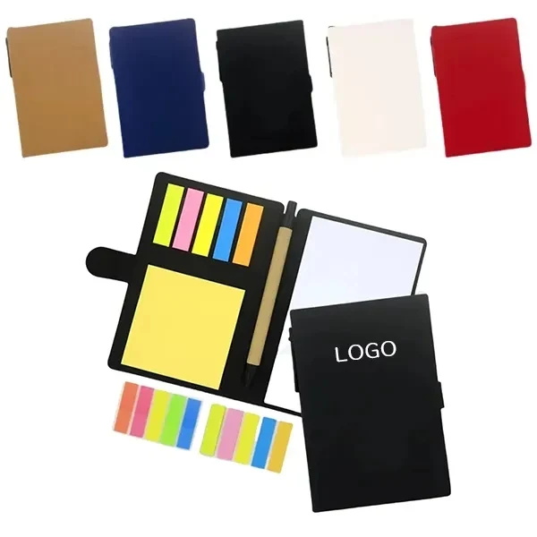 Kraft Paper Notebook with Pen and Colored Label Set 1