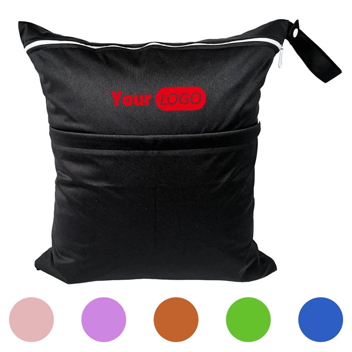 Other Fabric Solid Color Diaper Bag With Double Zippers ?C Easy Access And Durability 1