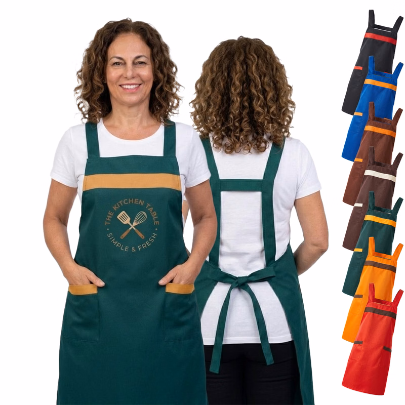 12 oz Woven knitted Two-Tone Kitchen Aprons w/ 2 pockets