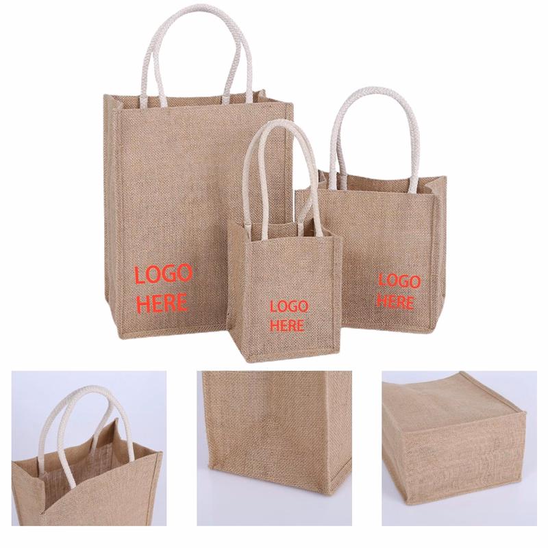Burlap Canvas Jute Tote Beach Bags
