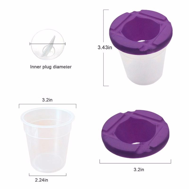 Paint Cups W/Colored Lids