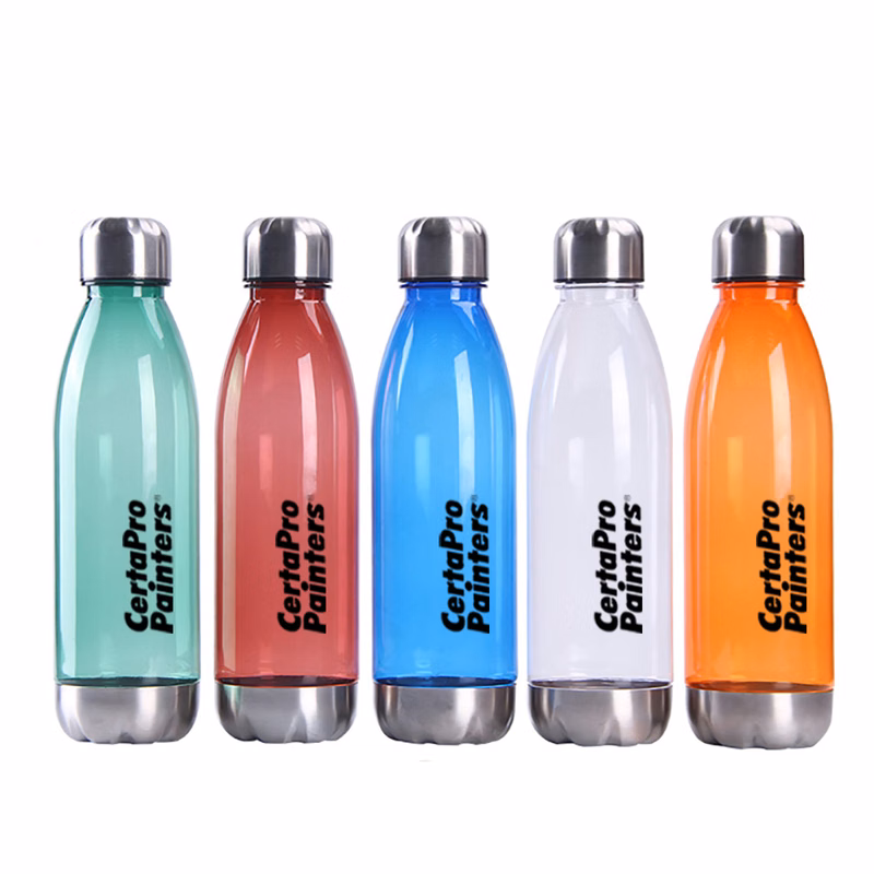 Cola shape design plastic sports water bottle 25oz