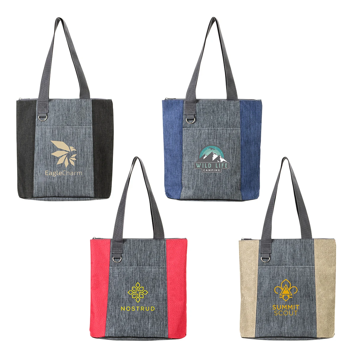 Kenmore Heathered Polyester Event Tote, custom tote bag with logo imprint 1