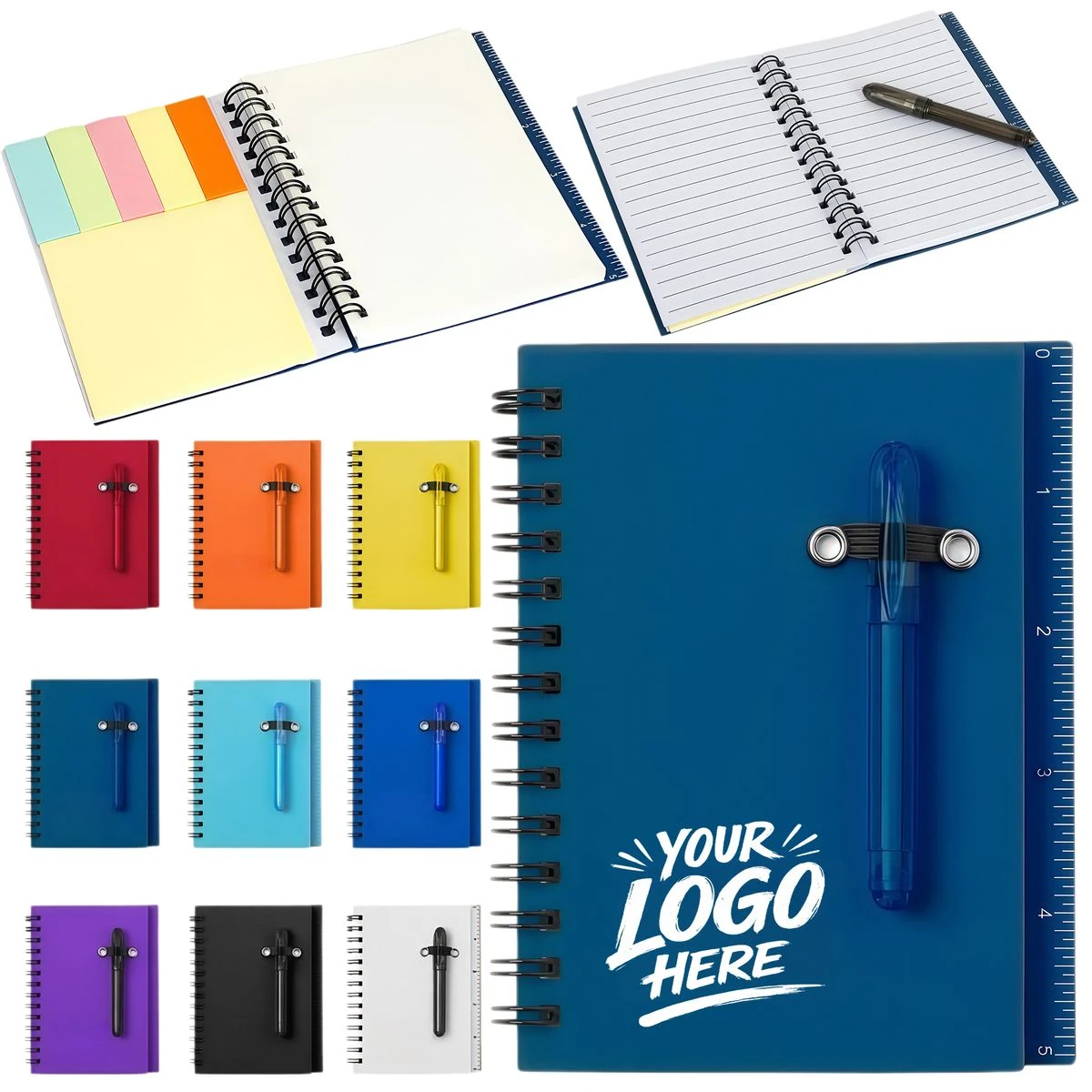 Spiral Memo Notebook With Sticky Flags And Pen 1