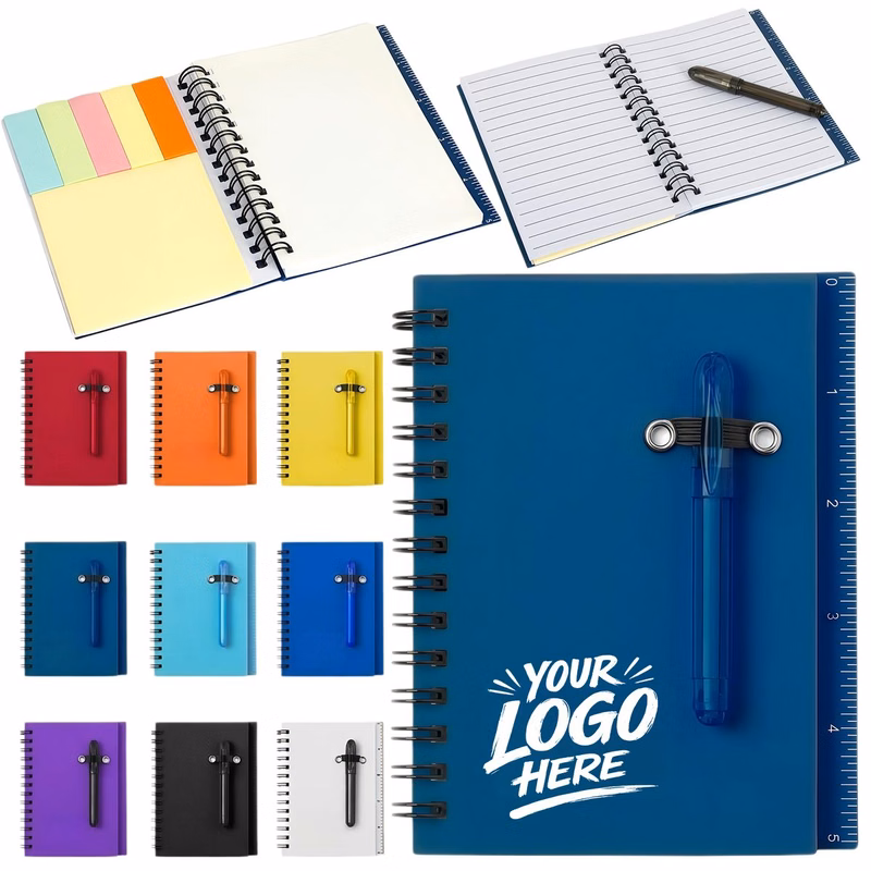 Spiral Memo Notebook With Sticky Flags And Pen