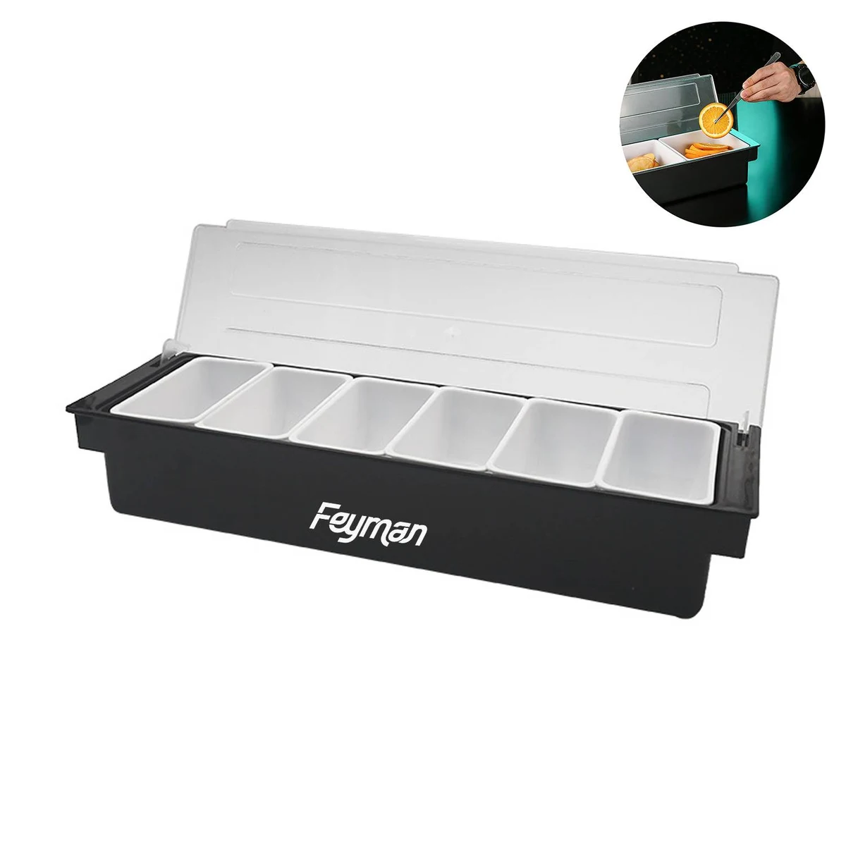 Detachable Plastic Bar Fruit Caddy w/ Lid 1