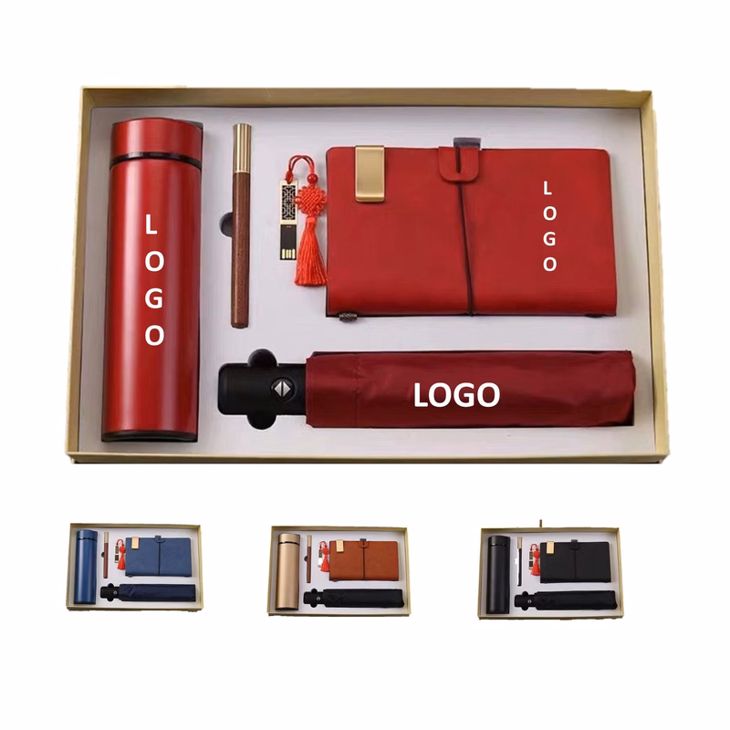 Business Gift Set Umbrella Tumbler Notebook Pen Usb Drive