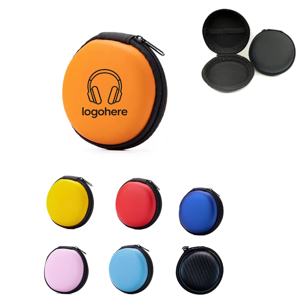 Round Portable Electronics Organizer Case 1
