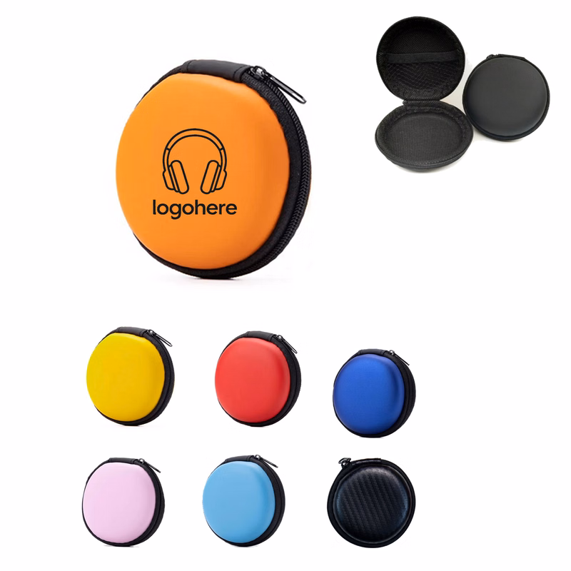 Round Portable Electronics Organizer Case