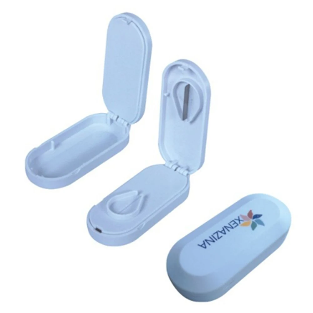 Oval Pill Case With Cutter 1