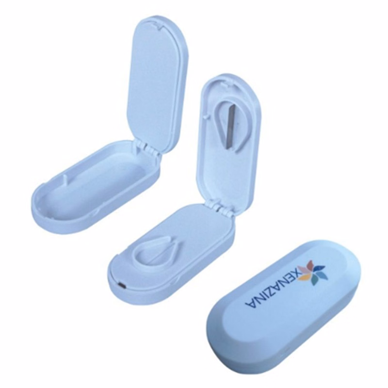 Oval Pill Case With Cutter