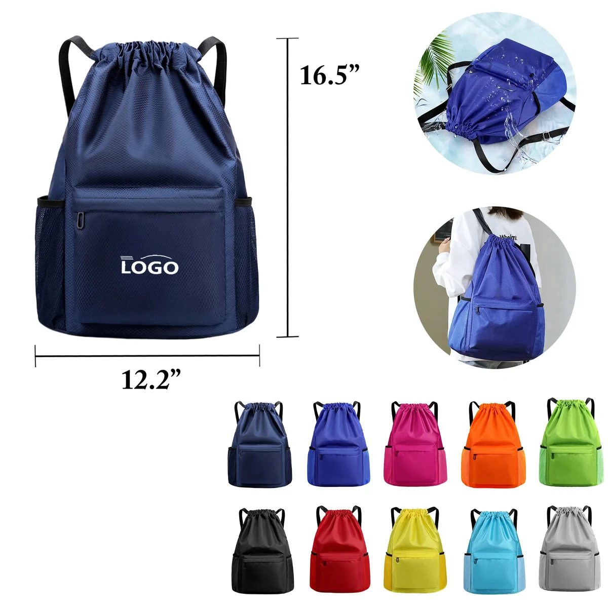 MOQ30 Dry Wet Drawstring Backpack for Travel 1