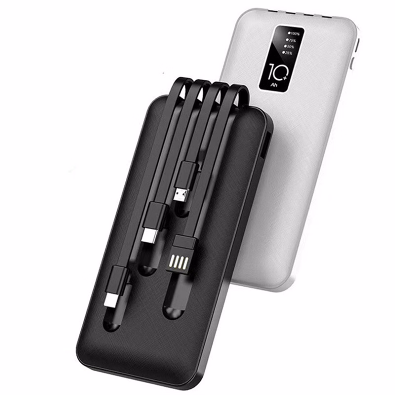 Portable Power Bank With 4 Cable To Match Mobile Phones