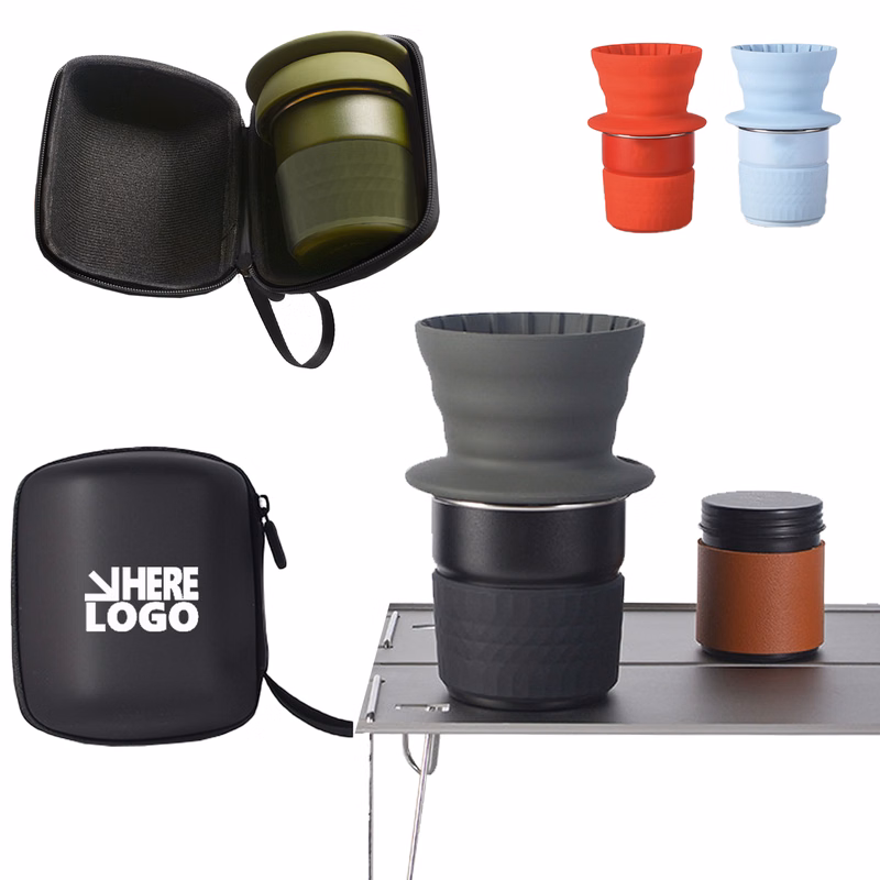Portable Pour-Over Coffee Set with Stainless Steel Cup