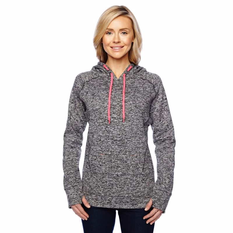 J America Ladies' Cosmic Contrast Fleece Hooded Sweatshirt