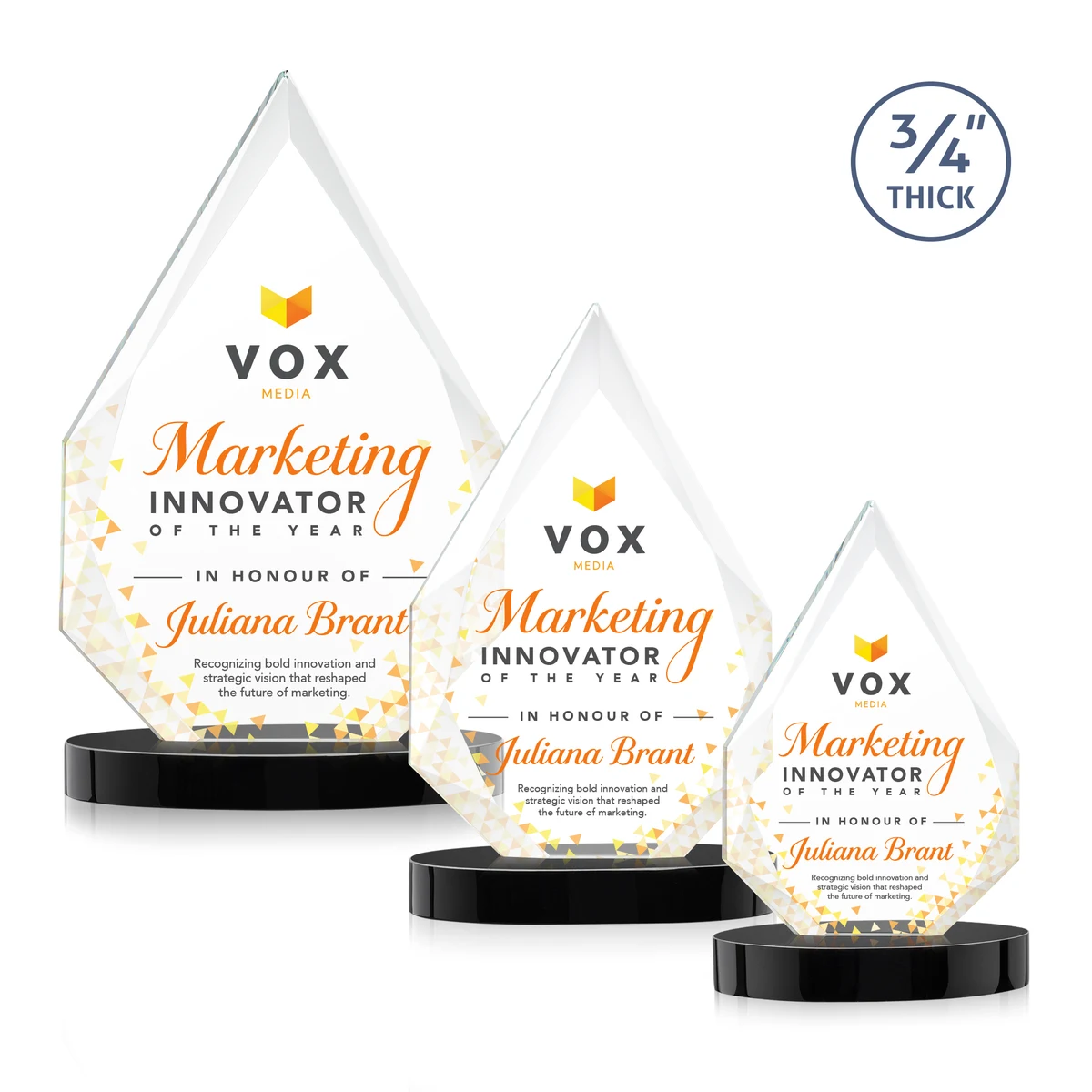 Hawthorne VividPrint™ Award on Alberton Base - Black 1