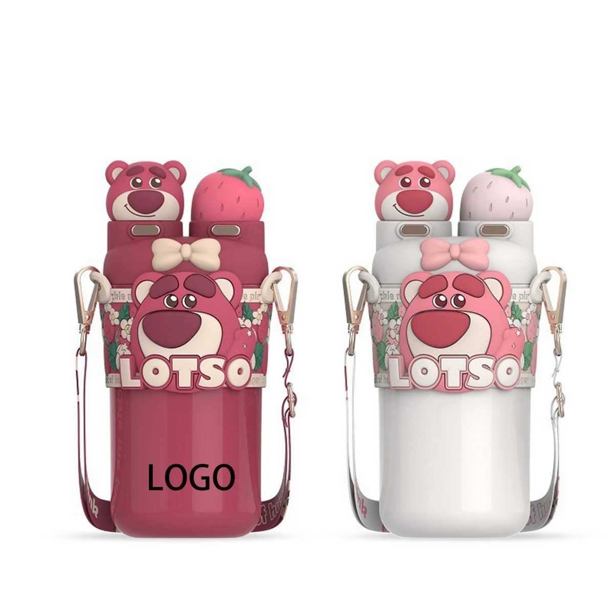Children Strawberry Bear Thermos Cup 1