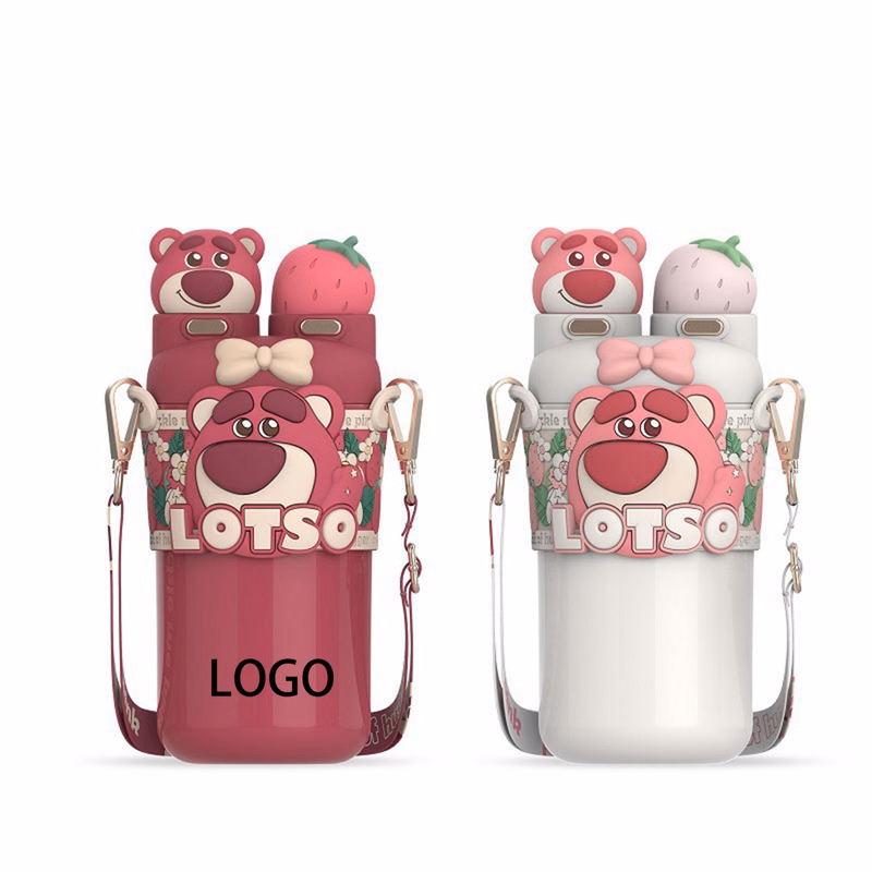 Children Strawberry Bear Thermos Cup