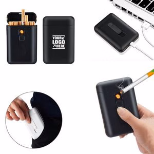 Elegant Cigarette Case With Front Slide Lighter