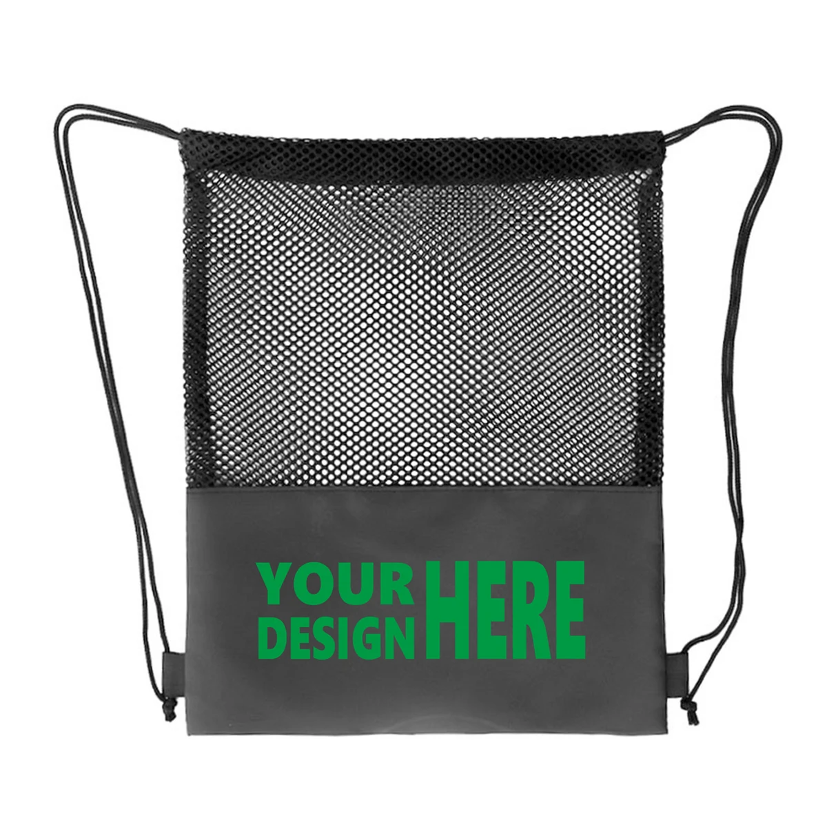 MOQ 50 Custom Mesh Drawstring Bag with Durable Polyester Base 1