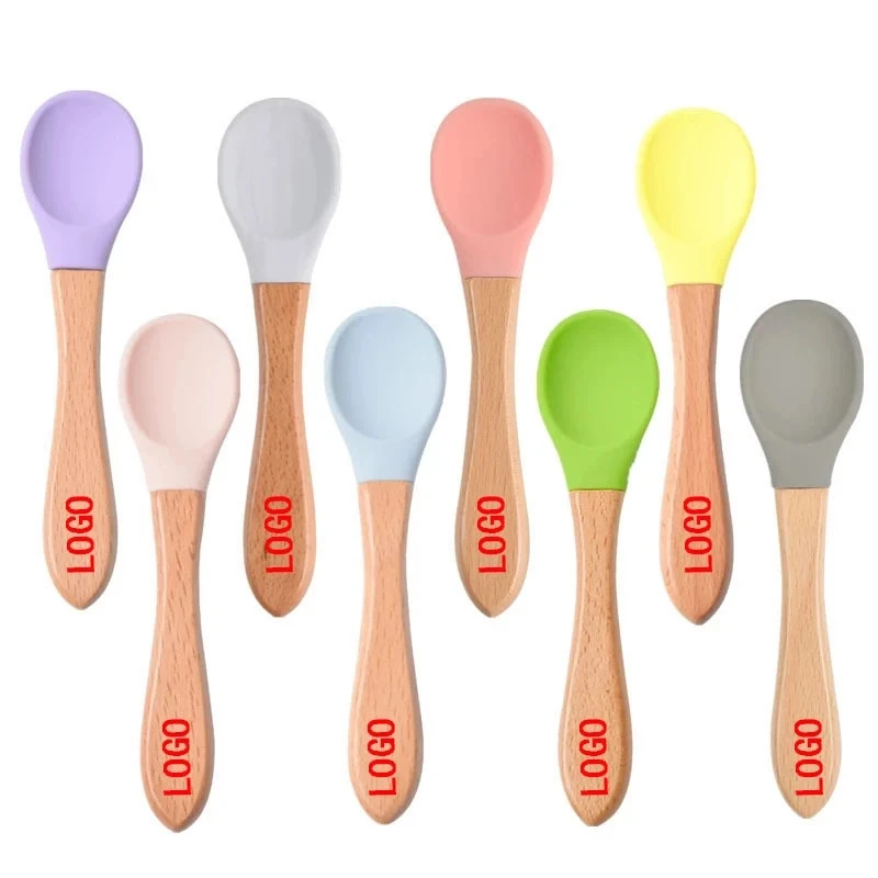 Baby Silicone Bamboo Spoon 1