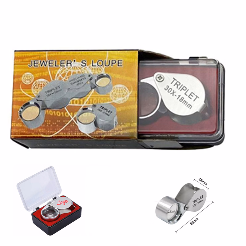 10x-30x Folding Metal Jewelry Glass Lens Magnifier