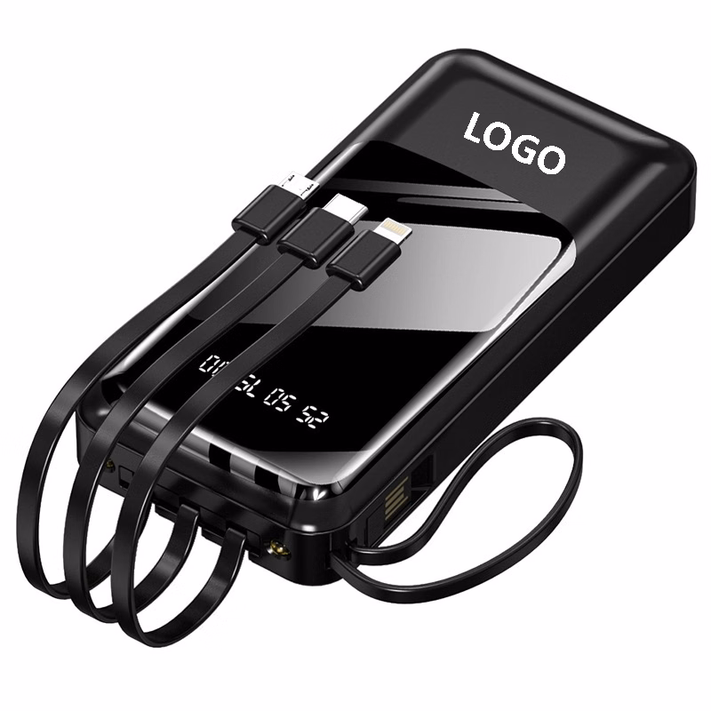Portable Power Bank With Built In Cables