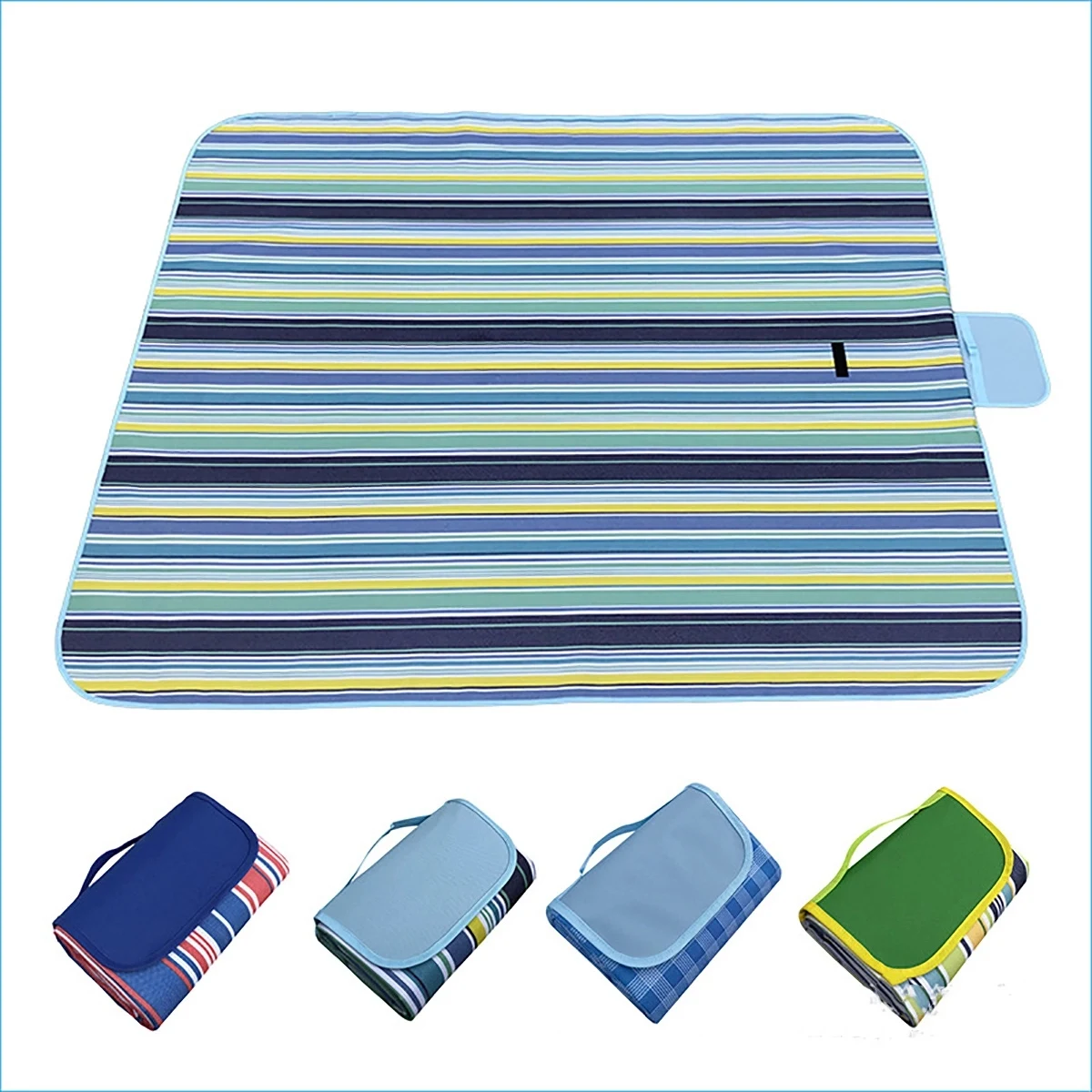 Picnic Outdoor Blanket Tote Handy Beach Mat 59"X71" 1