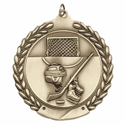 Hockey Die Cast Medal, 1 3/4"