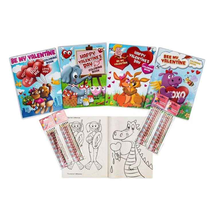 Valentine Bundle - Coloring Books and Colored Pencils 1