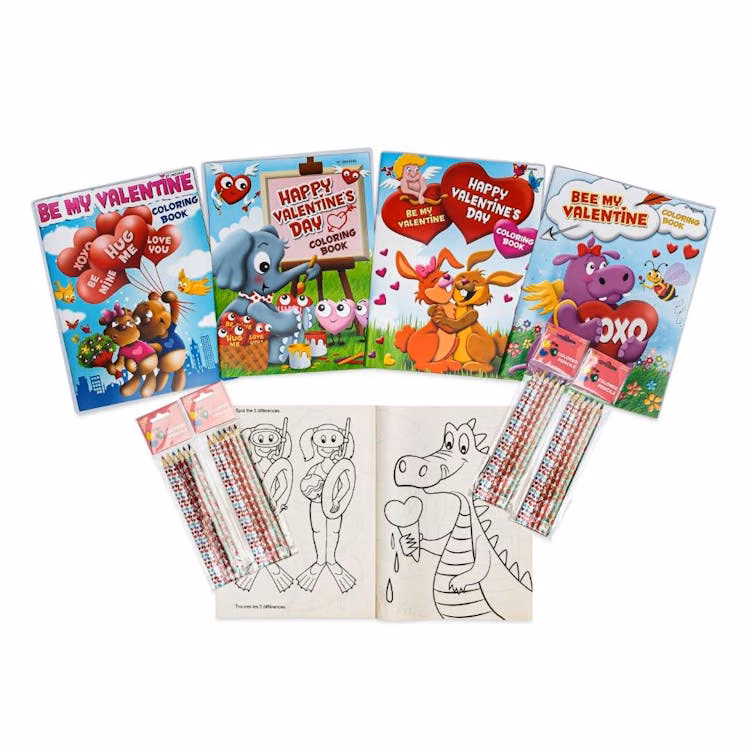 Valentine Bundle - Coloring Books and Colored Pencils