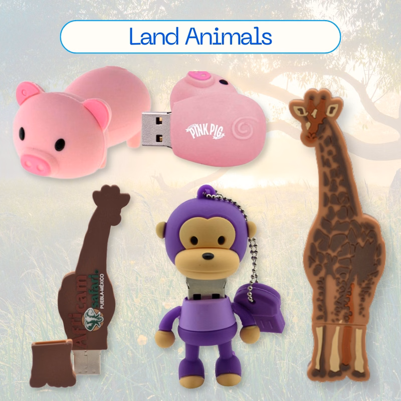 Custom Land Animal-Themed USB Drives