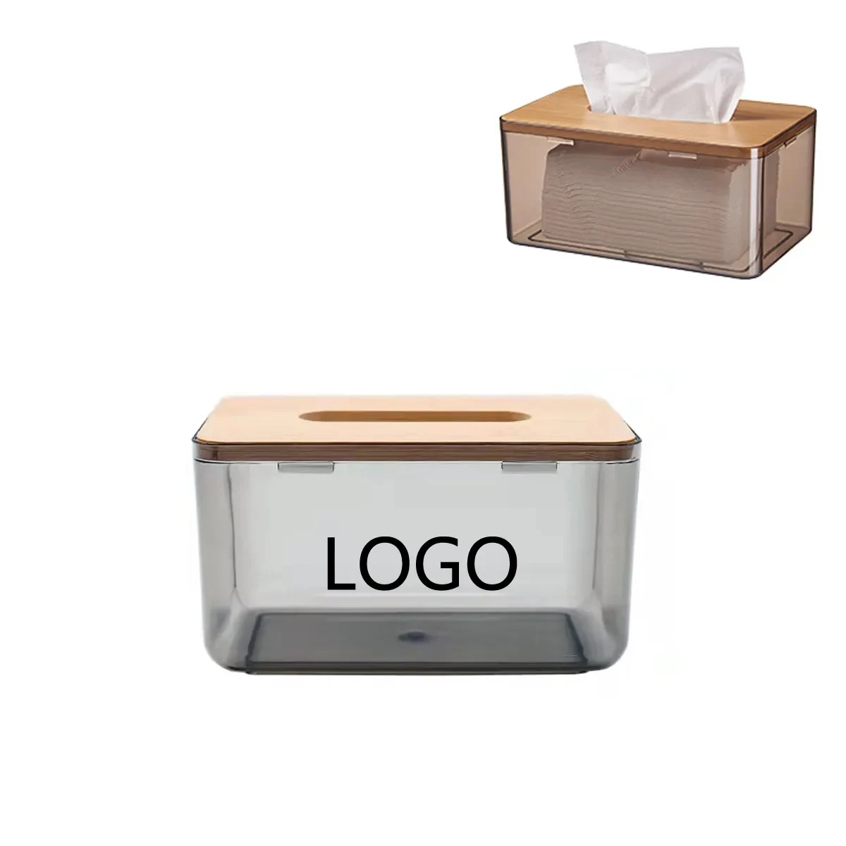 Wooden Rectangular Tissue Box Holder 1
