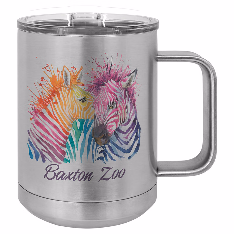 15 OZ. SublimatableFull Color PhotoMug w/Slider Lid