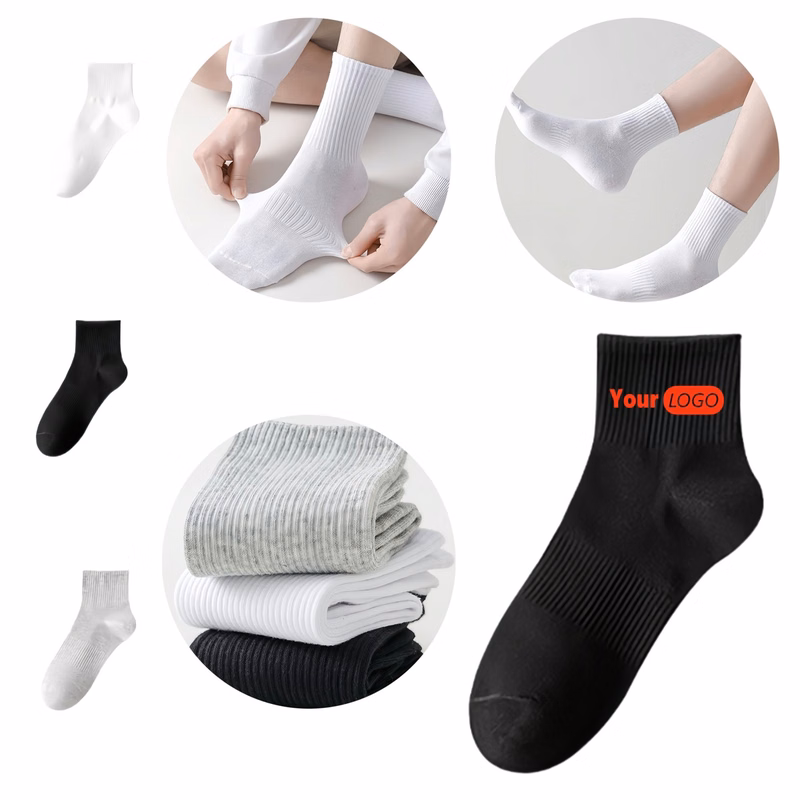 General-purpose Pure Cotton Sweat-absorbing Mid-calf Socks