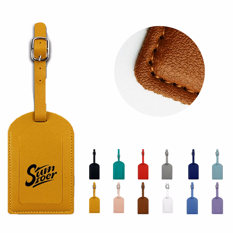 Rectangular Leather Luggage Tag