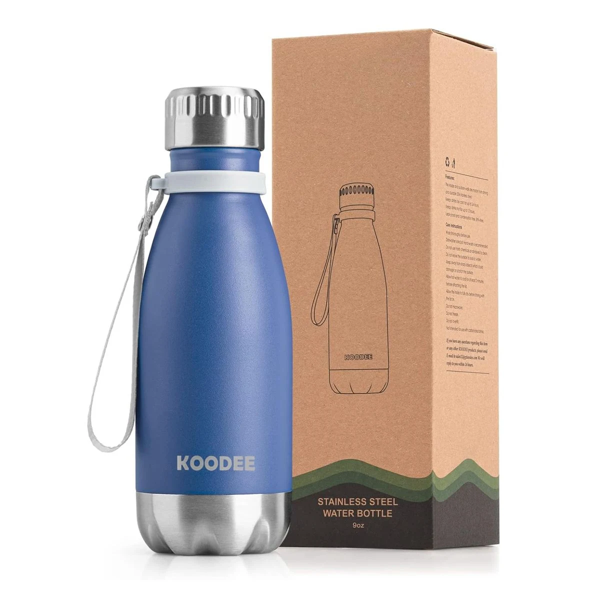 Small Water Bottle 9 oz Stainless Steel Insulated Water Bottle Double Wall Vacuum Leak Proof Cola 1