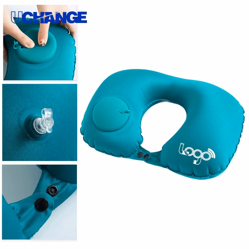 Press to Inflate U Shaped Travel Pillow for Neck Support
