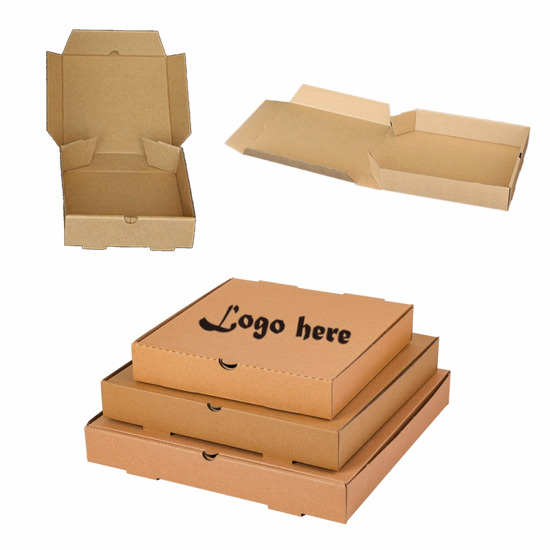 Thickened Kraft Paper Pizza Boxes Customizable Logo