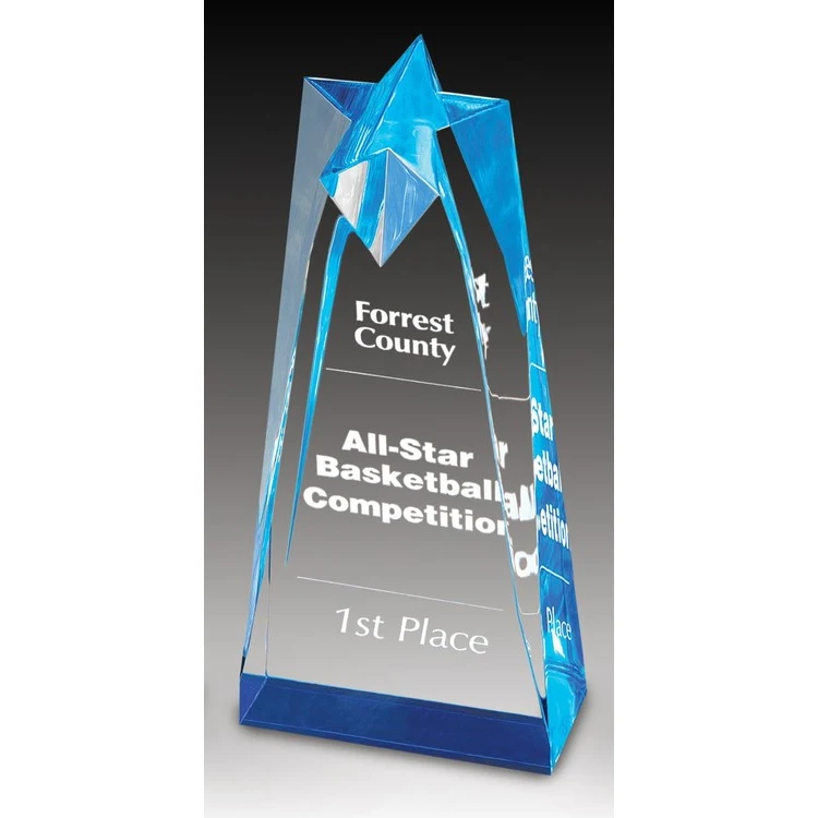 10" Blue Sculpted Star Acrylic Award 1