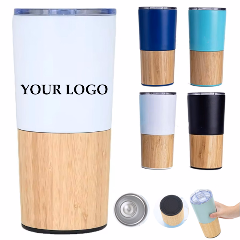 20oz Stainless Steel Bamboo Cup With Lid