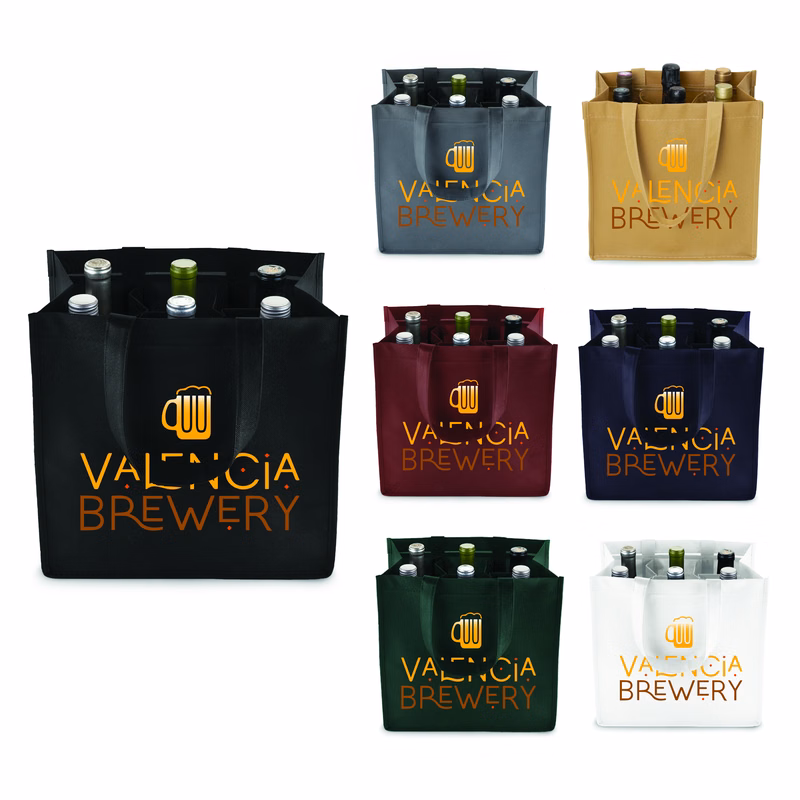 True® 6 Bottle Non-Woven Wine Tote