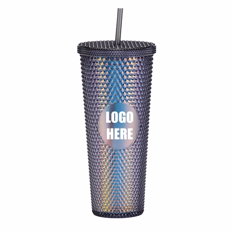 Custom 24 oz Transparent Matte Plastic Studded Tumbler Cup