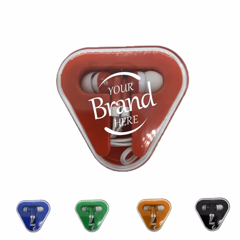 Portable Promotional Earbuds Triangle Case