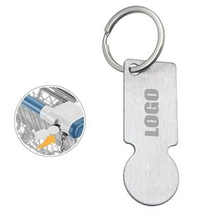 Rectangle Shopping Cart Token Key Ring 1