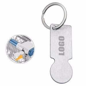 Rectangle Shopping Cart Token Key Ring