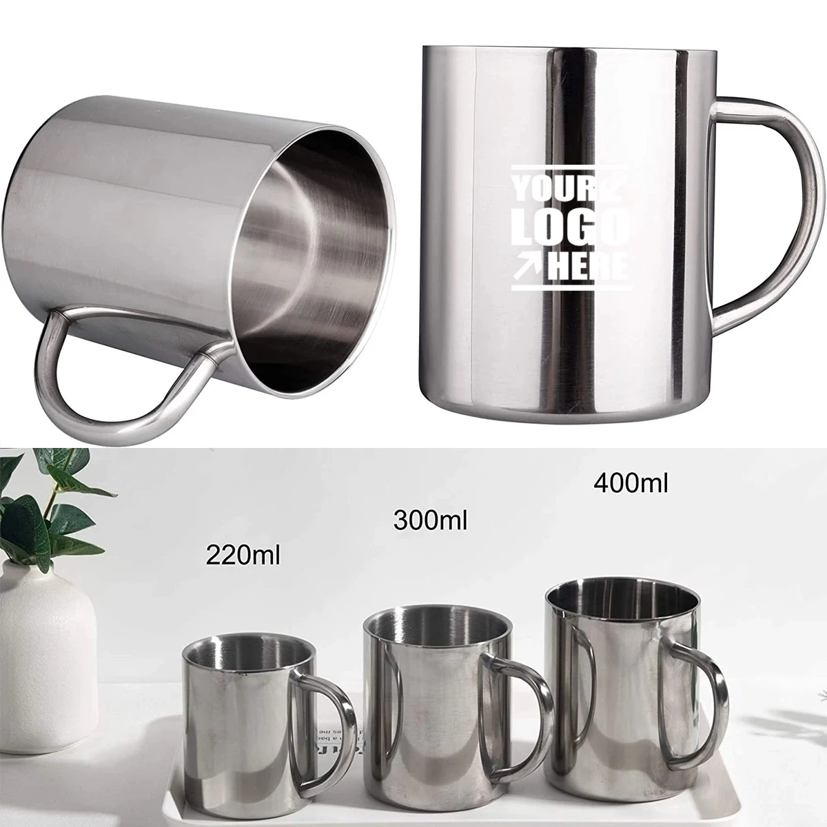 Unbreakable Mugs Double Walled Camping Coffee Mugs 400Ml 1