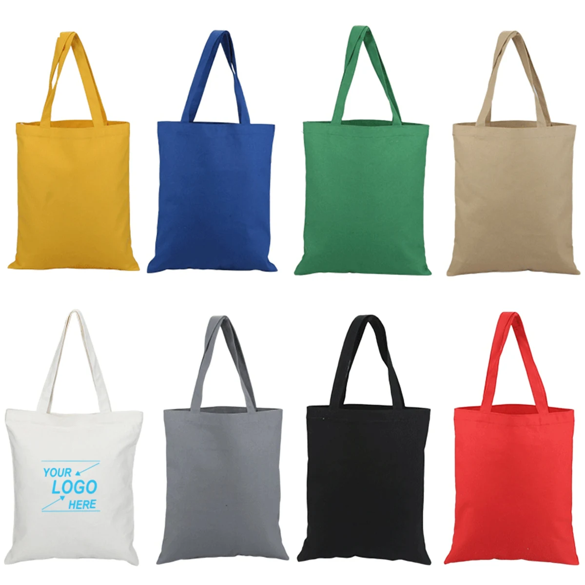 Colorful Cotton Tote Bag with Long Handles, custom tote bag with logo imprint 1