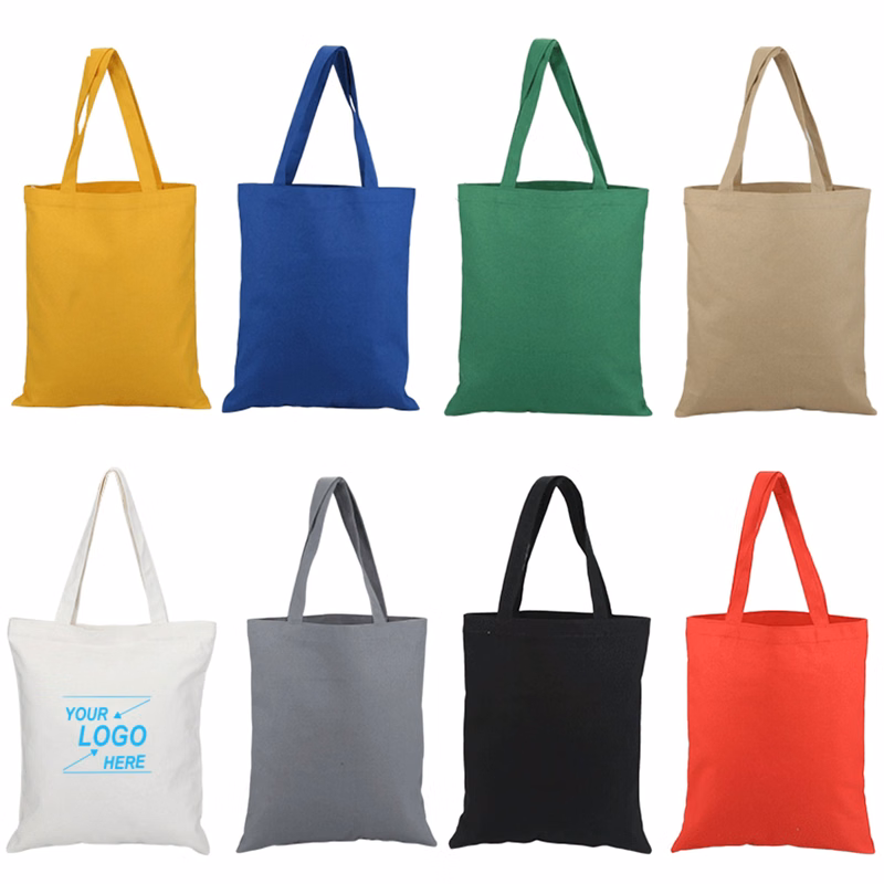 Colorful Cotton Tote Bag with Long Handles