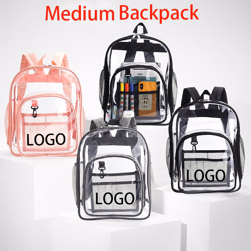 Medium Transparent See Through Plastic Clear Bookbags